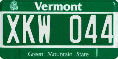 VT license plate XKW044