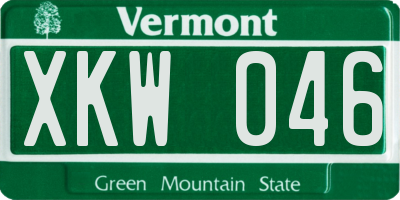 VT license plate XKW046