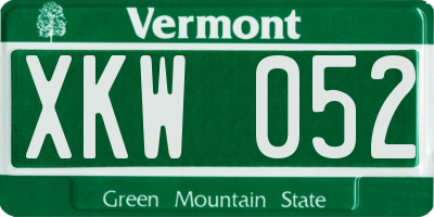 VT license plate XKW052