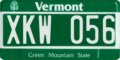 VT license plate XKW056