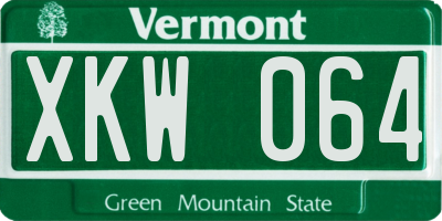 VT license plate XKW064