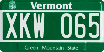 VT license plate XKW065