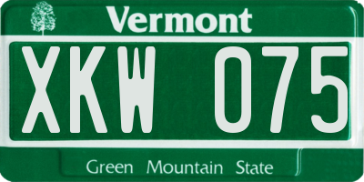 VT license plate XKW075