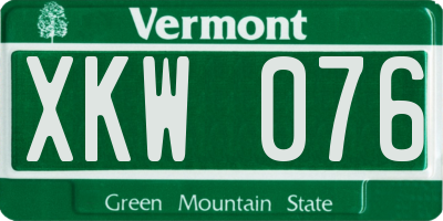 VT license plate XKW076