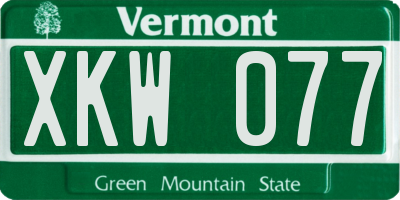 VT license plate XKW077