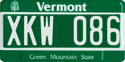 VT license plate XKW086