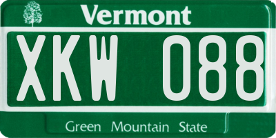 VT license plate XKW088