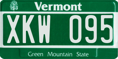 VT license plate XKW095