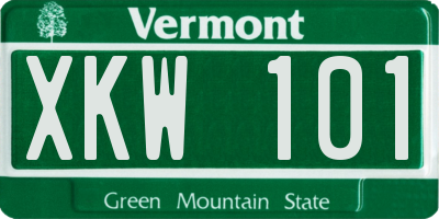 VT license plate XKW101