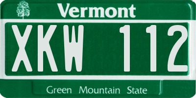 VT license plate XKW112