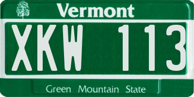 VT license plate XKW113