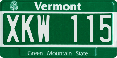 VT license plate XKW115