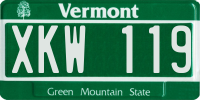 VT license plate XKW119