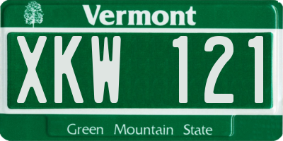 VT license plate XKW121