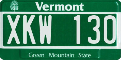 VT license plate XKW130