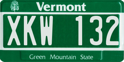 VT license plate XKW132