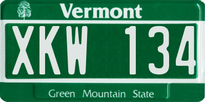 VT license plate XKW134