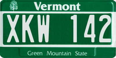VT license plate XKW142