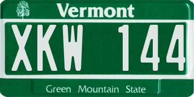 VT license plate XKW144