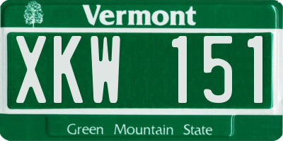 VT license plate XKW151
