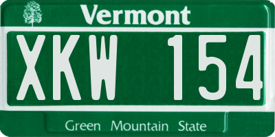 VT license plate XKW154