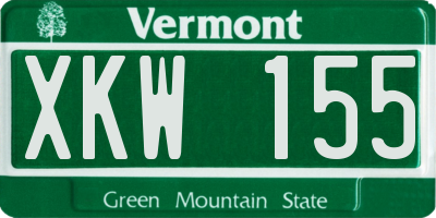 VT license plate XKW155