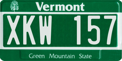VT license plate XKW157