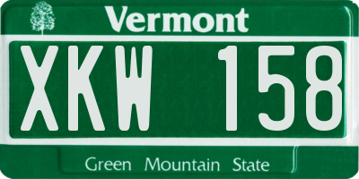 VT license plate XKW158