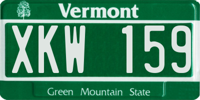 VT license plate XKW159