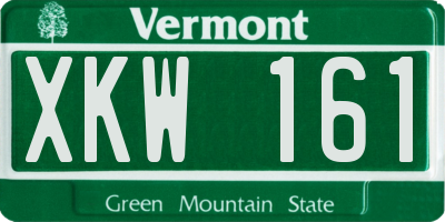 VT license plate XKW161