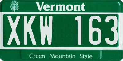 VT license plate XKW163