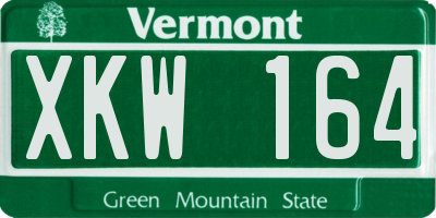 VT license plate XKW164