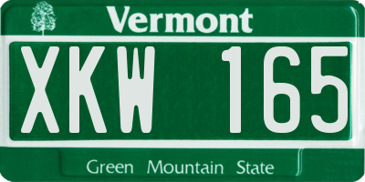 VT license plate XKW165