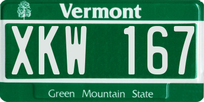 VT license plate XKW167