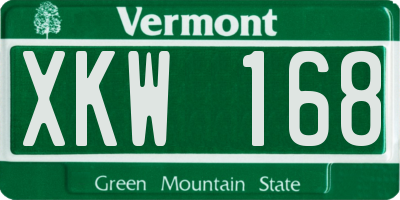 VT license plate XKW168