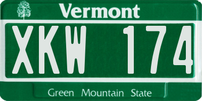 VT license plate XKW174