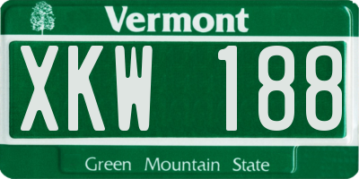 VT license plate XKW188