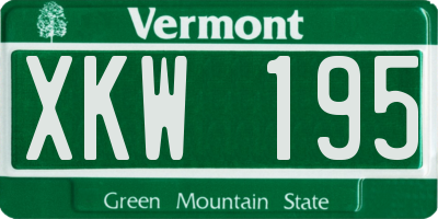 VT license plate XKW195