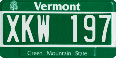 VT license plate XKW197