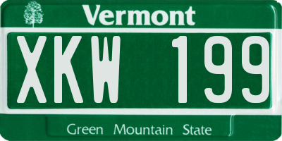 VT license plate XKW199