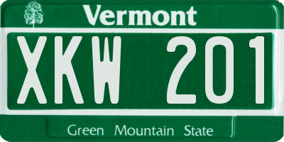 VT license plate XKW201
