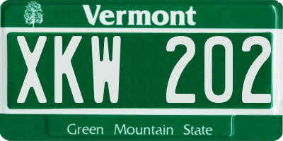 VT license plate XKW202