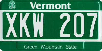 VT license plate XKW207