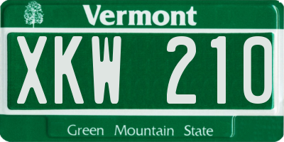 VT license plate XKW210