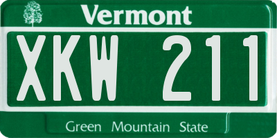 VT license plate XKW211
