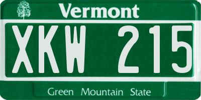 VT license plate XKW215