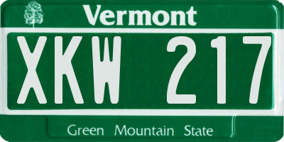 VT license plate XKW217