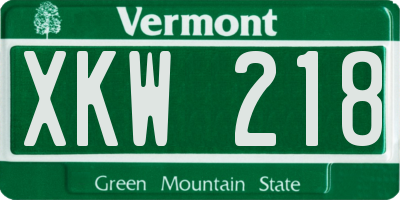 VT license plate XKW218