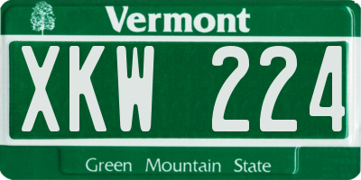 VT license plate XKW224