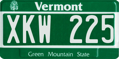 VT license plate XKW225